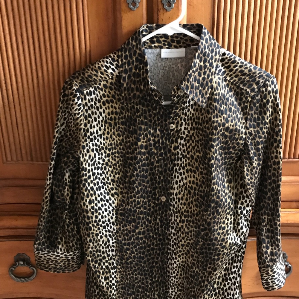 New York & Co Leopard print blouse. Worn once.